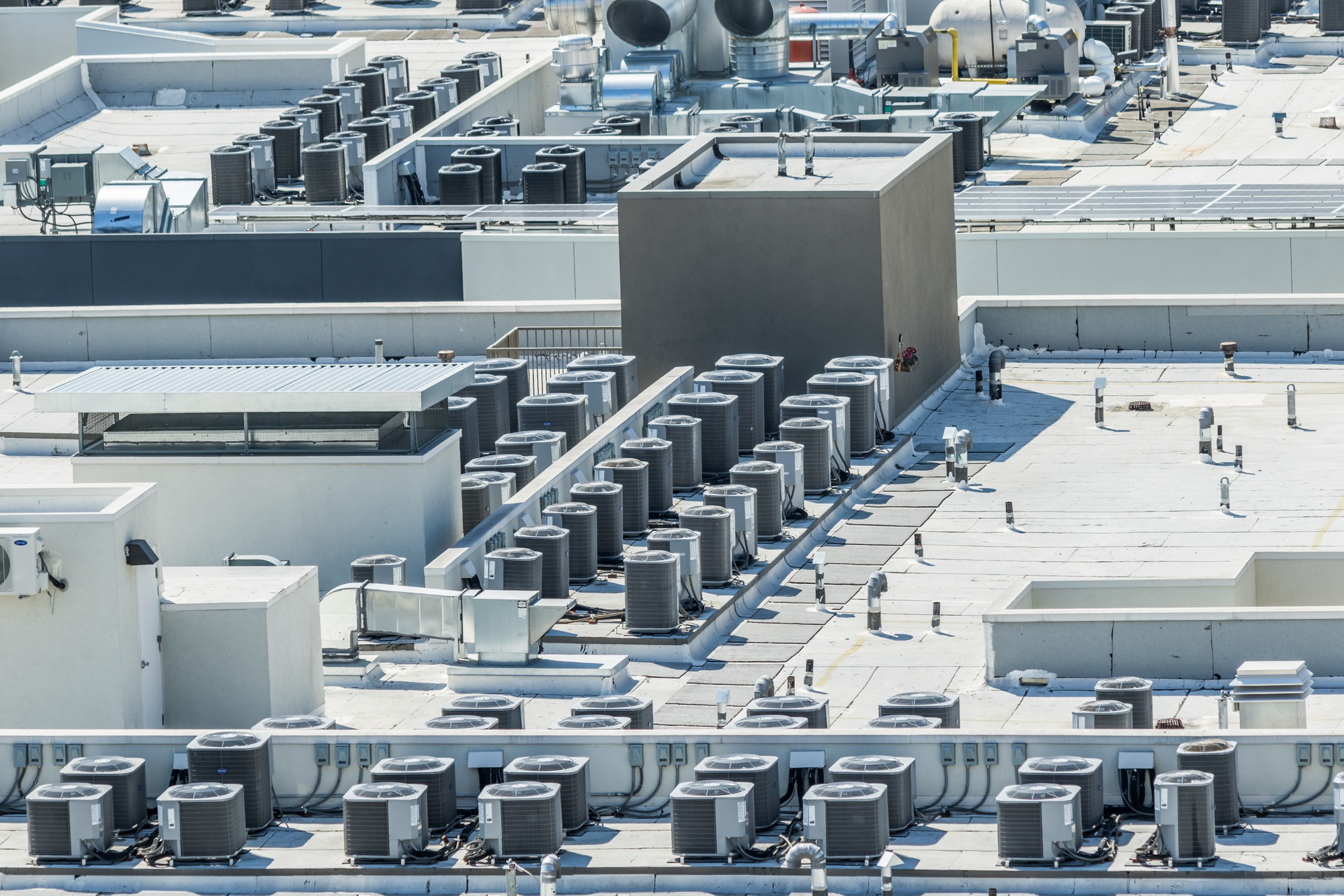 AC units on top of building